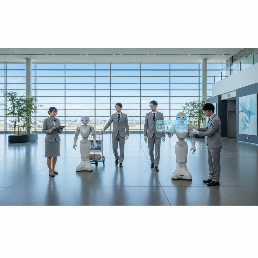 일본 공항 휴머노이드 수하물 처리